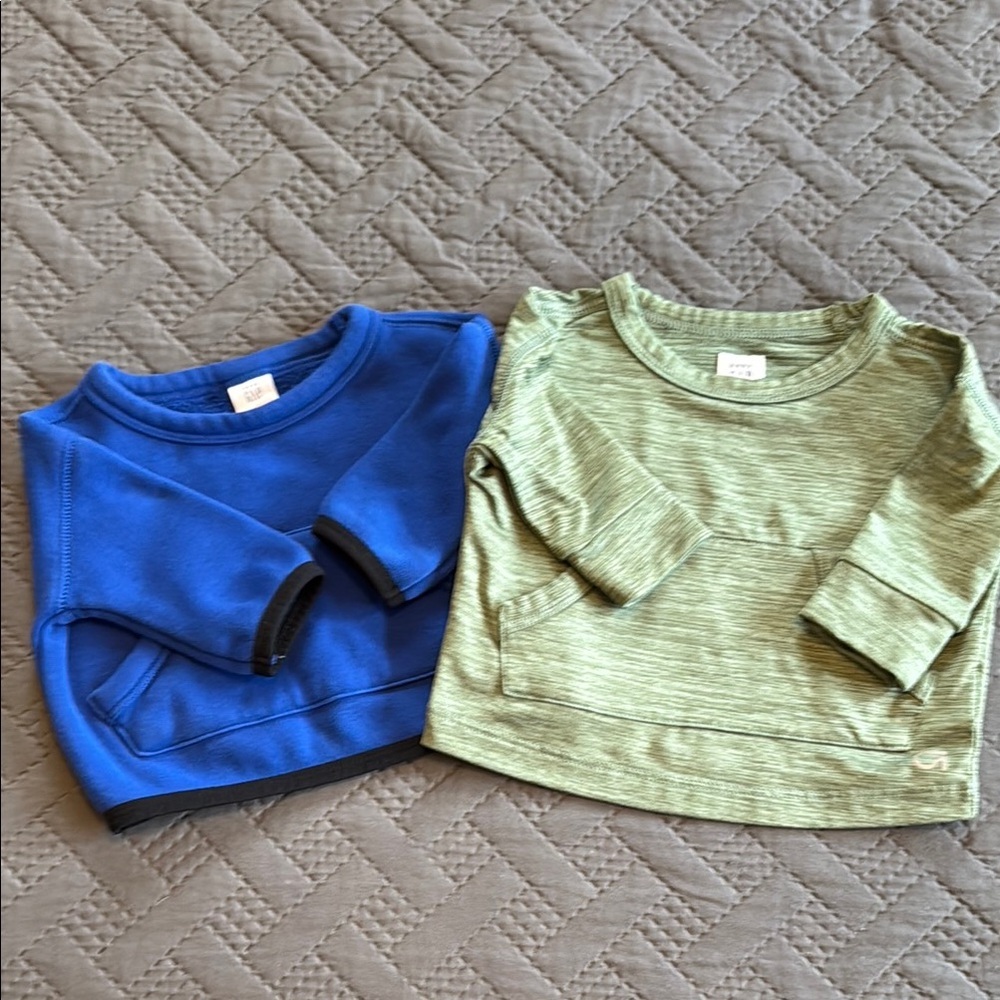 Bundle of Baby Gap Baby Fleece Lined Long Sleeve Tops 0-3 Mo Girl